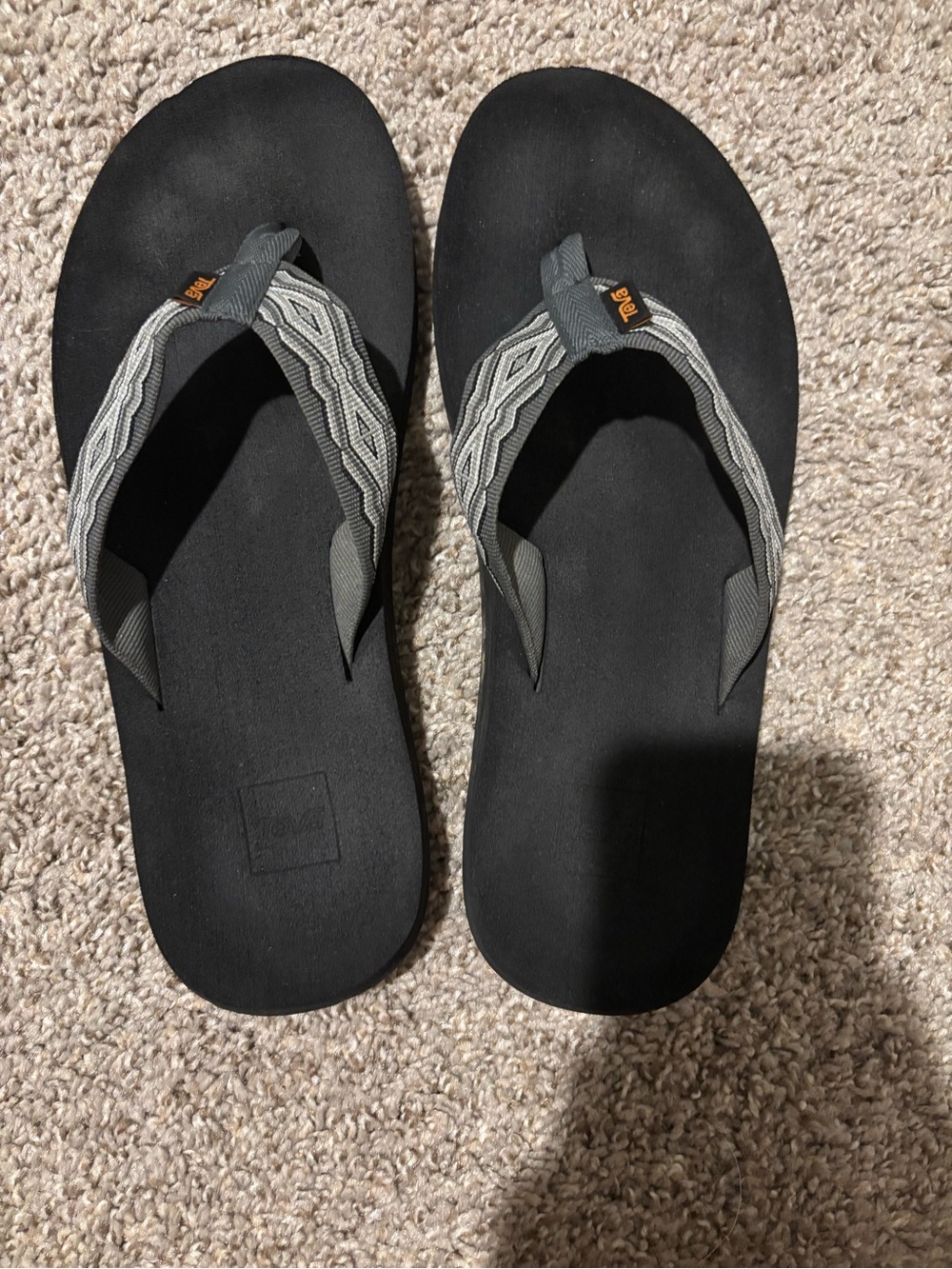 Men’s Teva Black Sandals with Gray Patterned Webbing - Picture 2 of 8